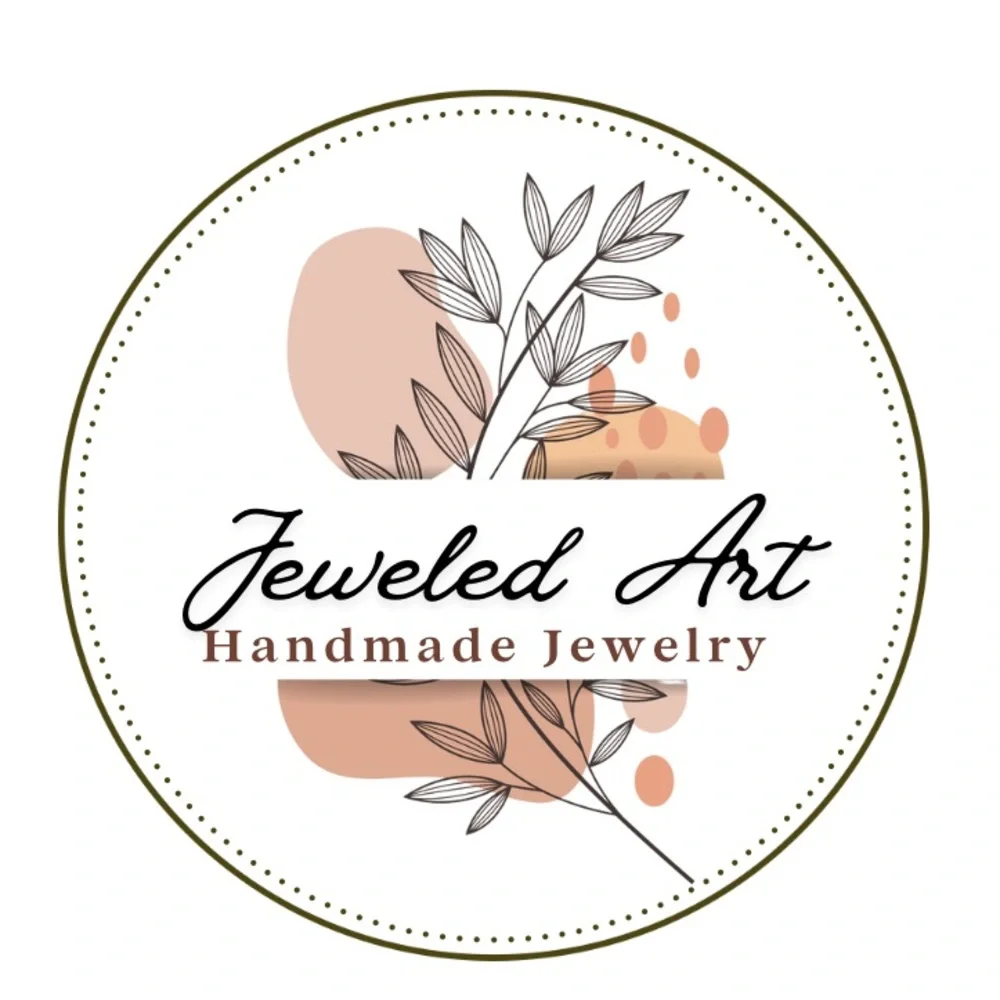 Jeweled Art Metallic Wavy Connected Hoops Hand Painted Wood Earrings NEW - Picture 2 of 3